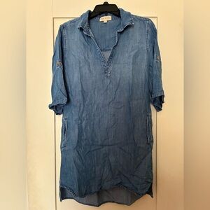 Cloth & Stone Tencel Chambray Medium Shirt Dress